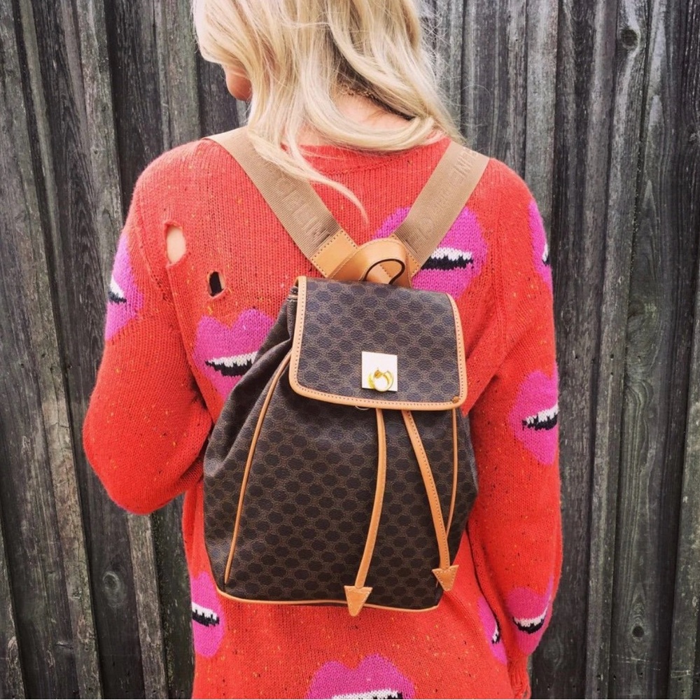 Celine Tan and Brown Backpack with Luxurious Design (SMALL) - Picture 11 of 13